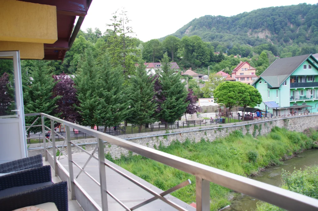 Vedere de la terasa in spre rau